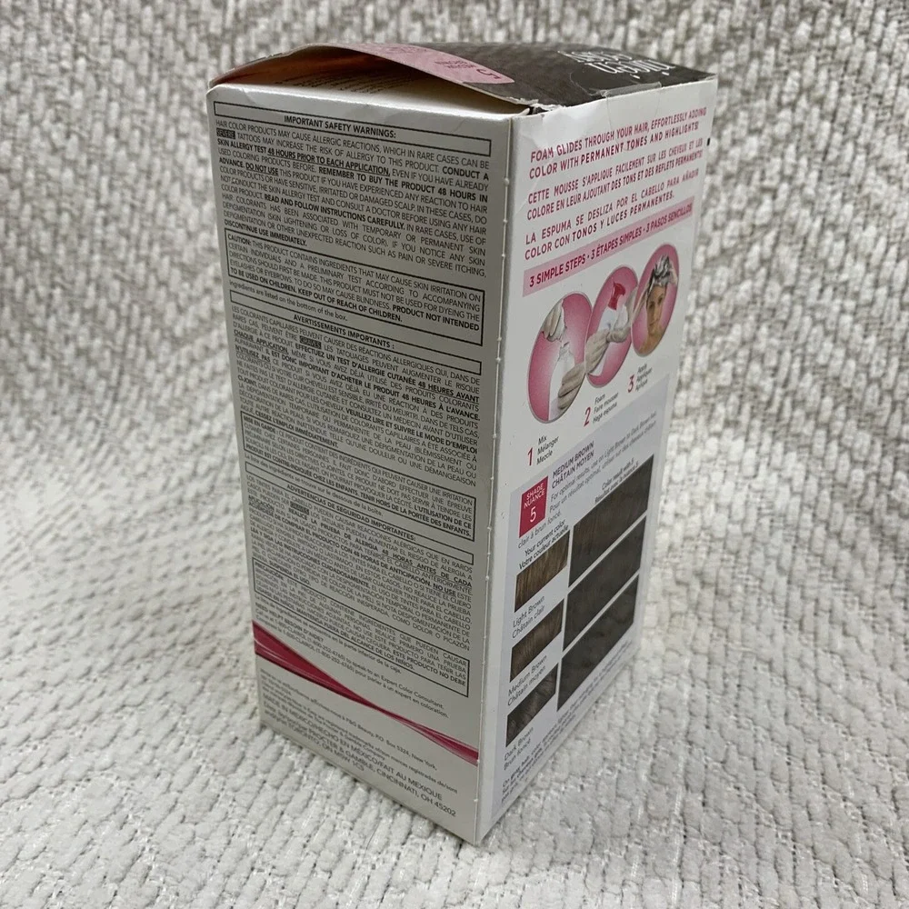 NOS Clairol # 5 Medium Brown Nice' n Easy‎ Hair Color Blend Foam Permanent